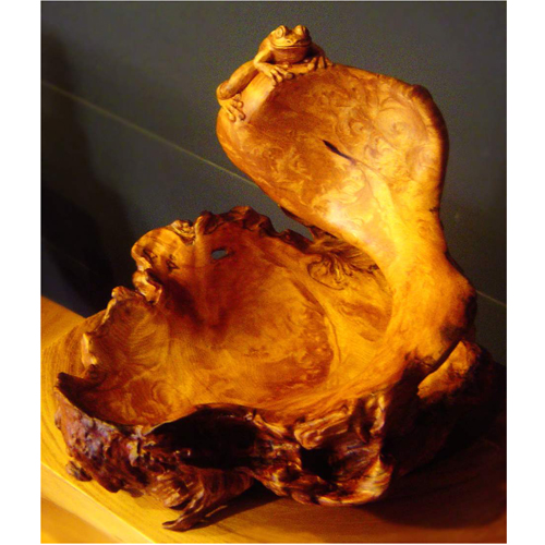台灣檜木藝術雕刻品【青蛙】黃檜樹瘤雕刻